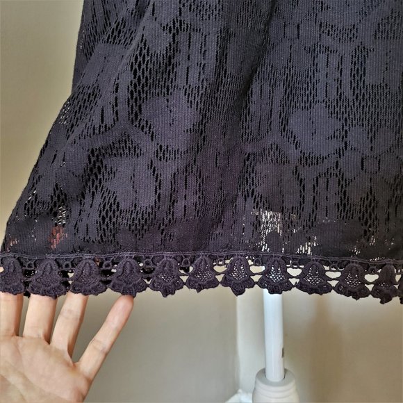 Free People Black Lace Waist Cutout Shift Dress Size M - Picture 8 of 16